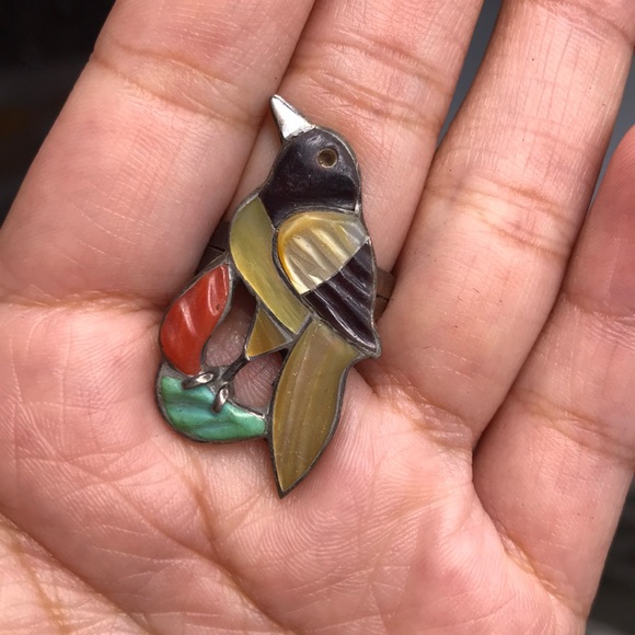 Rare Vintage Native American Zuni bird ring - Picture 6 of 6